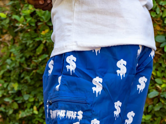 Royal Blue Money Shorts